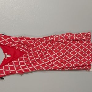 Black House White Market Dark Pink and White patterned Sleeveless Dress